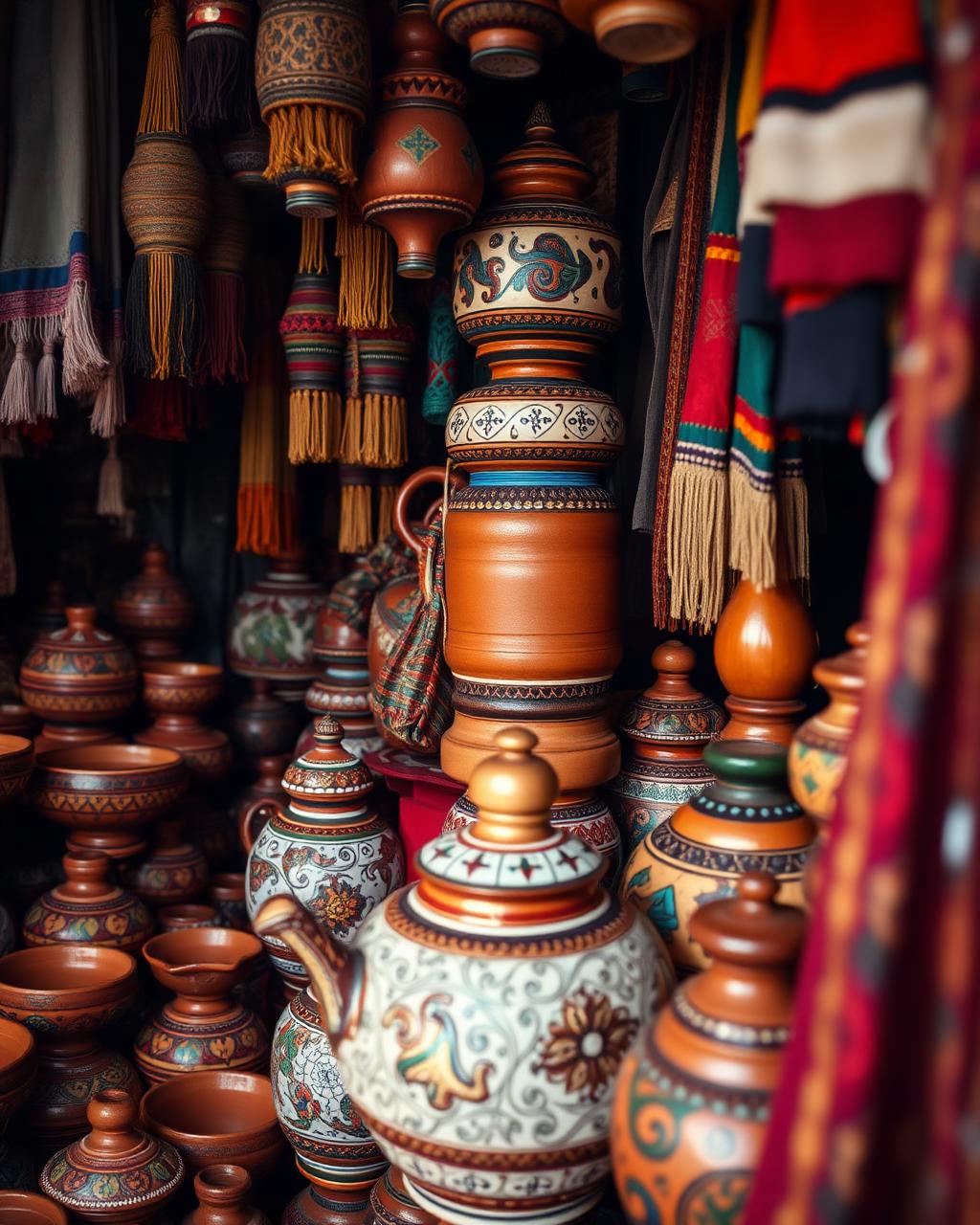 Artesanato colorido de Raquirá, na Colômbia